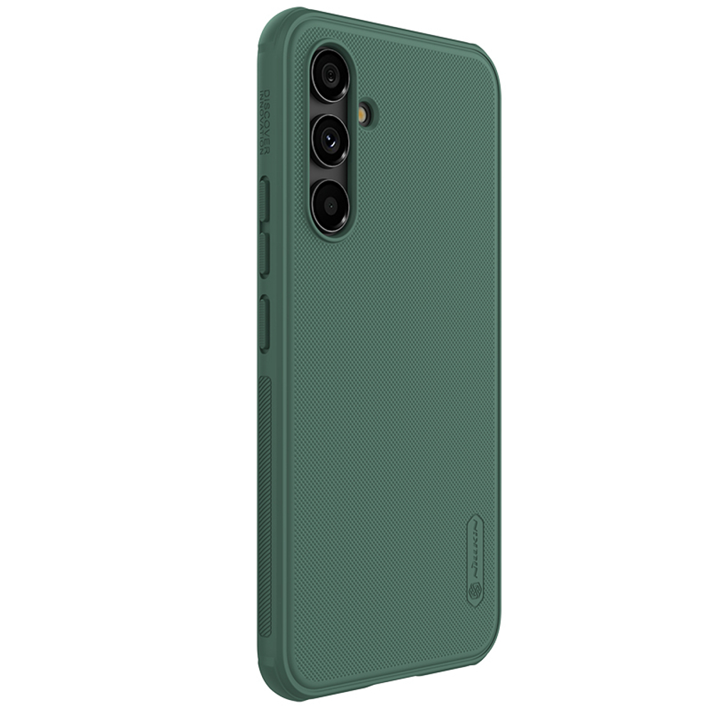 Чехол зеленого цвета с усиленными рамками от Nillkin для Samsung Galaxy A54 5G, серия Super Frosted Shield Pro