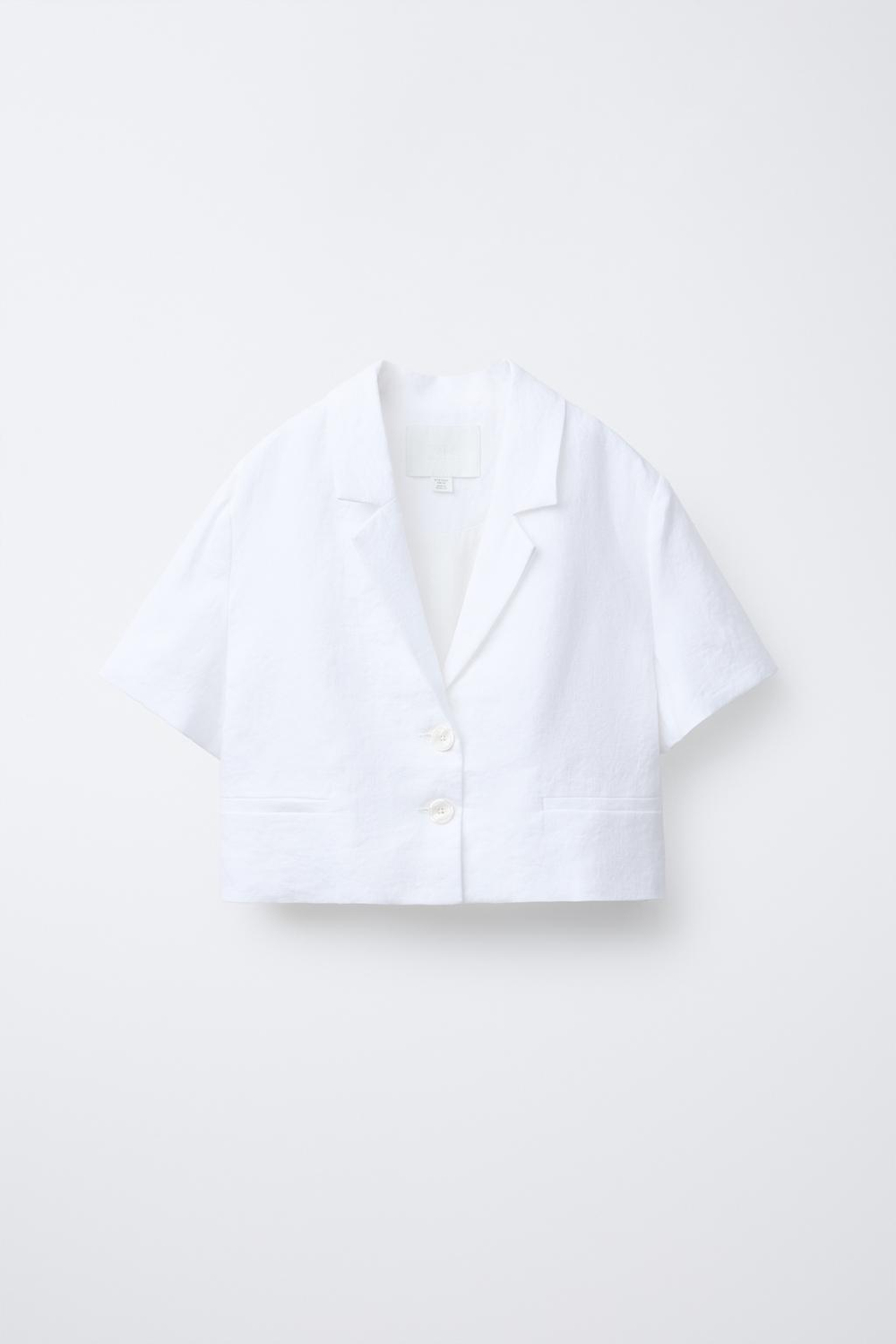 ZARA УКОРОЧЕННЫЙ БЛЕЙЗЕР, БЕЛЫЙ