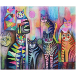 Алмазная мозаика на подрамнике с полным заполнением «МИР ЯРКИХ КРАСОК», котики, 40*50см