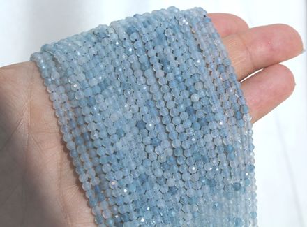 Нить из Аквамарина 3,4мм, огранка