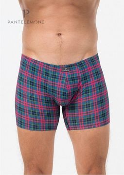 Трусы мужские боксеры удлинённые Pantelemone PMHL-1482, клетка сине-красная