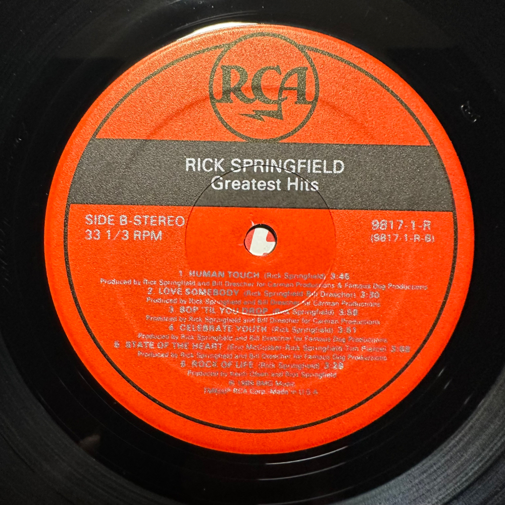 Rick Springfield - Rick Springfield's Greatest Hits (США 1989г.)