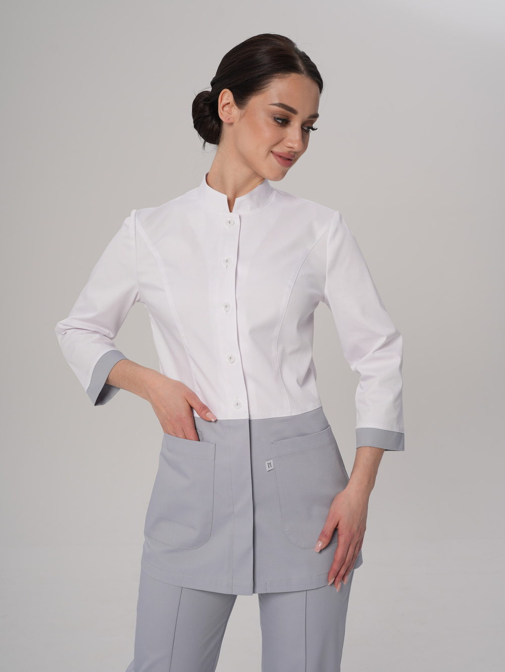 Блуза медицинская женская | Бл-384 а 3/4 клеон премиум