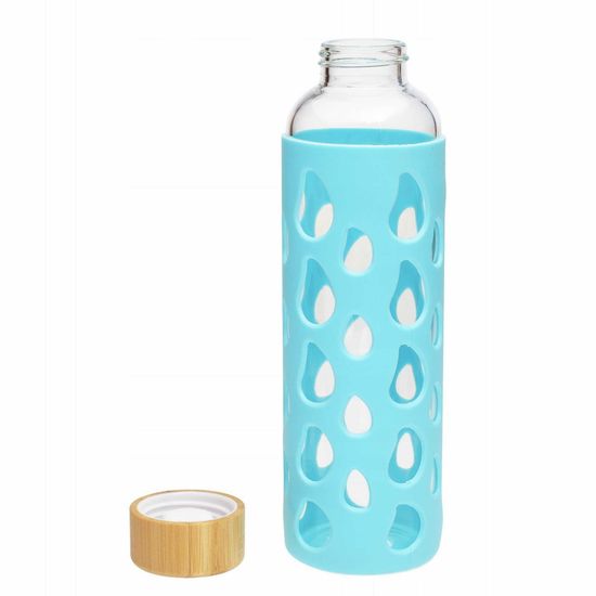 Бутылка для воды 550 мл. Kamille KM 9023 стеклянная в силиконовом чехле