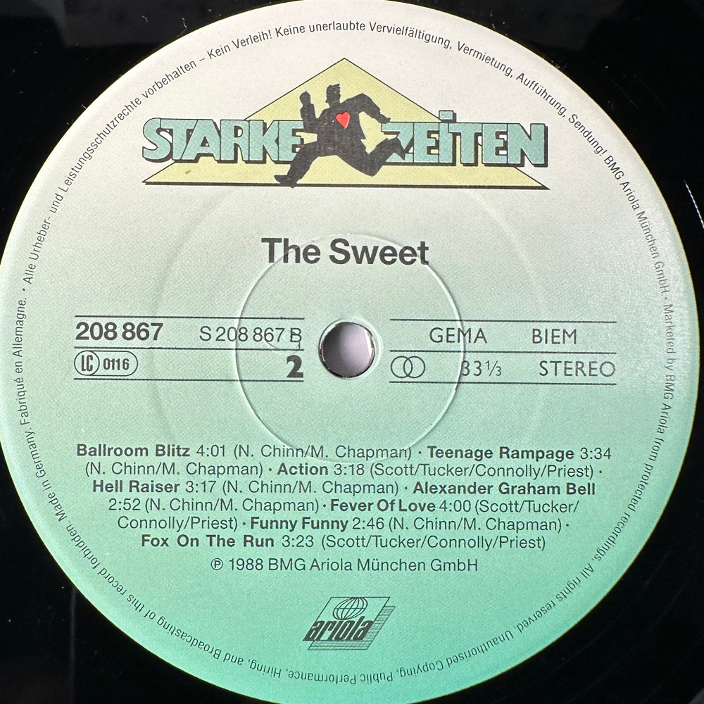 The Sweet ‎– Starke Zeiten (Германия 1988г.)