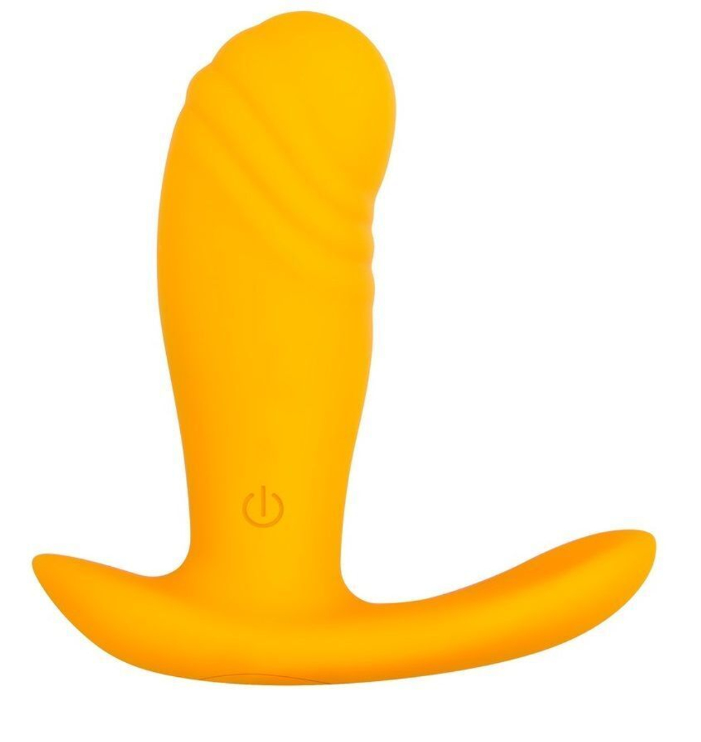 Оранжевая анальная вибропробка Creamsicle - 8,7 см. (Цвет: оранжевый)