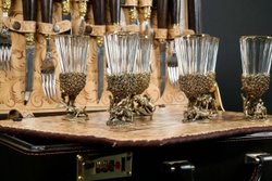 Подарочный набор "Охотничье застолье" в кейсе (6 лафитников, 12 приборов)