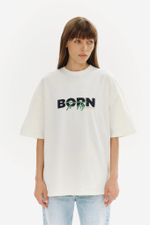 Футболка BORN TO FLY | Cливочно-cиний
