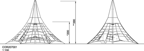 Тросовая конструкция с альпинистскими блоками