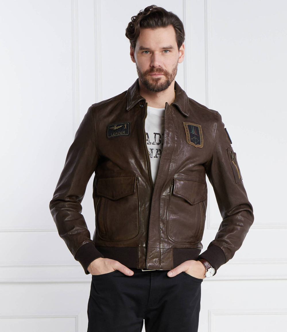 Кожаная куртка PILOT Aeronautica Militare - коричневый(PN895PL145)