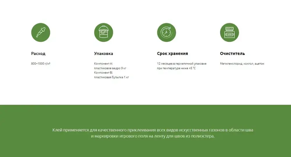 Клей для искусственной травы TRICOL 2K PU GRASS двухкомпонентный, полиуретановый, морозостойкий 10 кг.