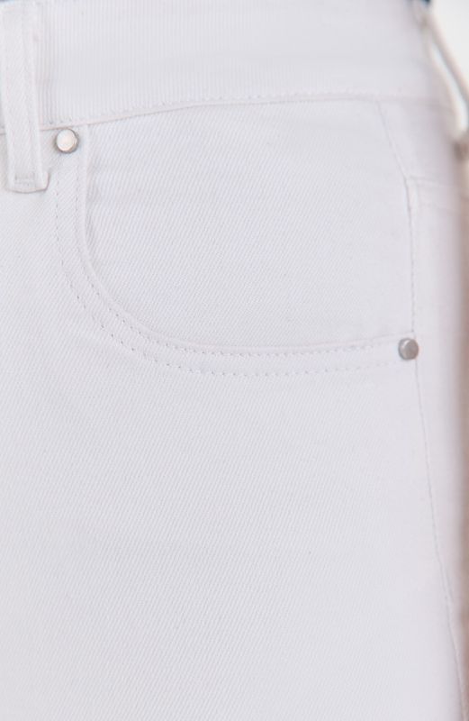 Джинсы straight fit с высокой посадкой, молочный