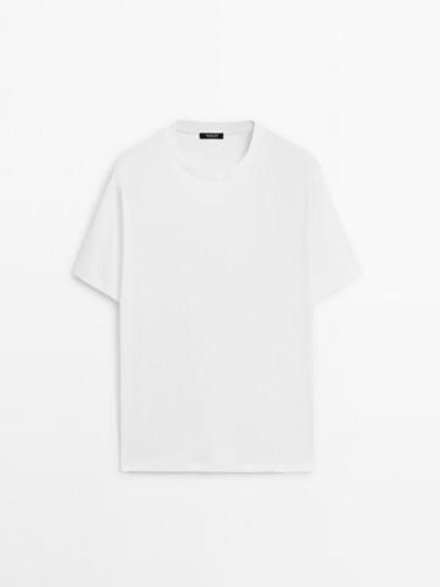 Massimo Dutti Футболка из 100% хлопка, белый
