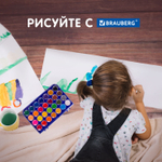 Краски акварельные BRAUBERG "PREMIUM" 28 цветов круглые кюветы 28 мм пенал (4 штуки в упаковке)