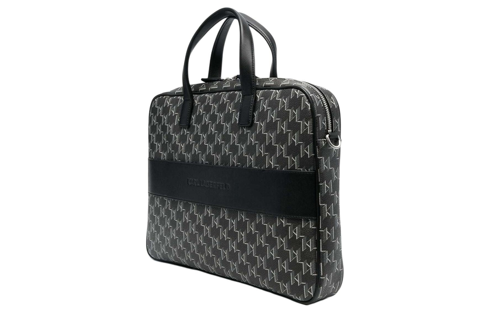 KARL LAGERFELD PU Polyurethane Shoulder Bag, Crossbody Bag, Handbag, Briefcase Men"s Black