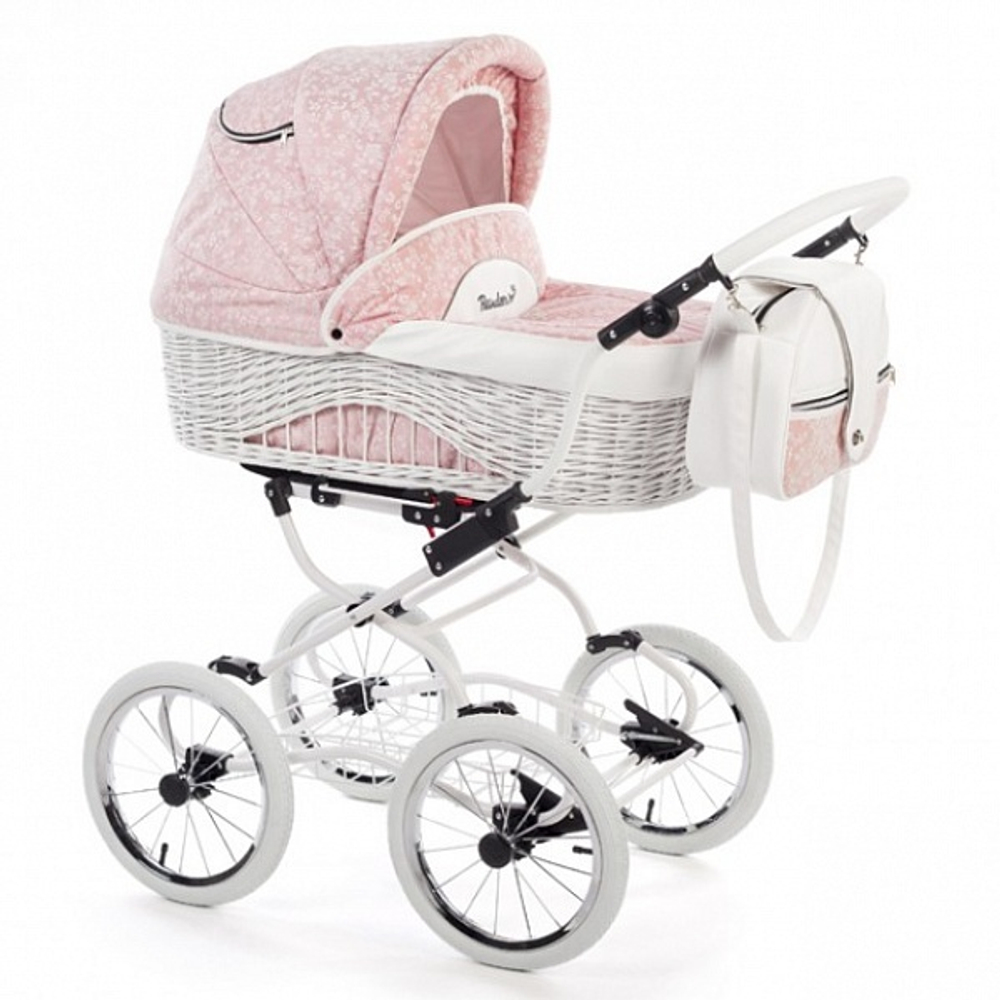 Детская коляска Reindeer Prestige Wiklina 3 в 1 с конвертом (розовый)