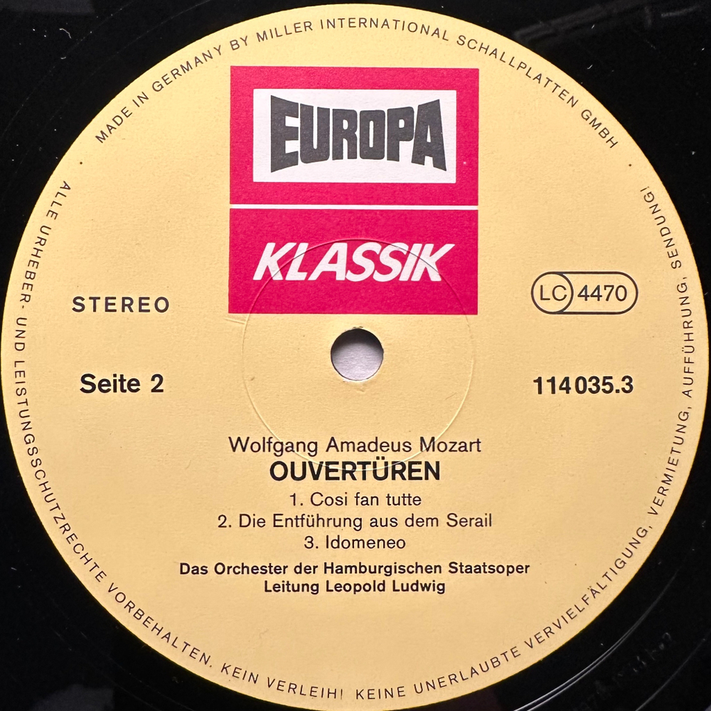 Моцарт - Увертюры (Германия 1975г.)