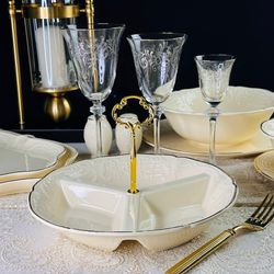 Lenardi 205-399 Менажница 25х19см ДОМИНИКА КРЕМ в под.уп.(х18)Фарфор