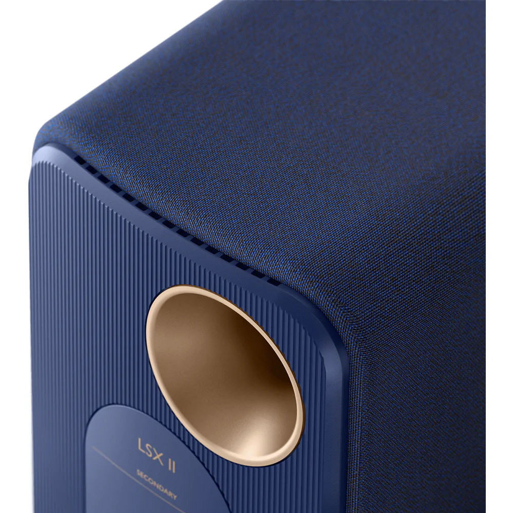 KEF LSX II Cobalt Blue активная беспроводная полочная акустическая система (пара) + напольные стойки KEF S1 Floor Stand (пара)