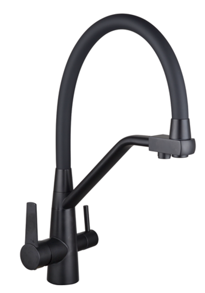 15007-C Смес. для кухни с гиб шланг и под филт (ЧЕР.+ЧЕР.) ViEiR (10/1шт)