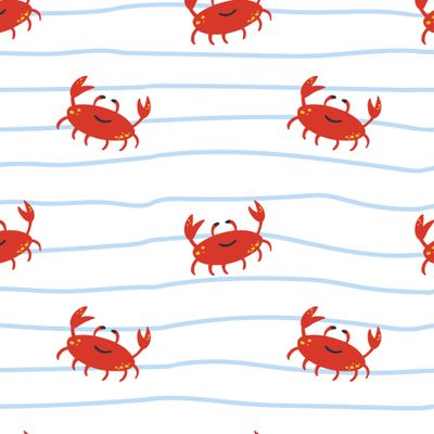 крабы на голубой полоске