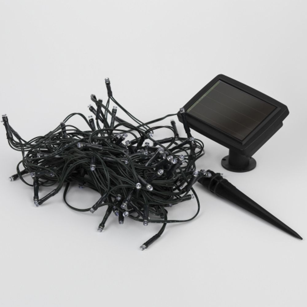 Садовая гирлянда ЭРА ERASF22-29 на солнечной батарее Бахрома холодный свет 2,4Х0,5м | Садовые декоративные светильники