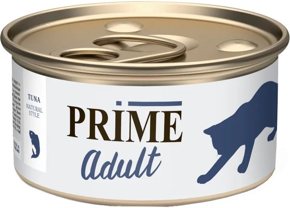 PRIME 70г ж/б Влажный корм для кошек Тунец в собственном соку