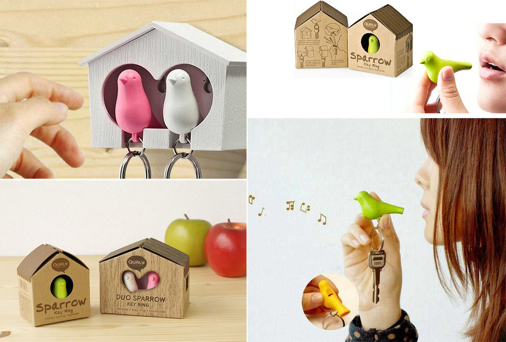 Держатель для ключей duo sparrow, белый/зеленый