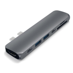 USB-Хаб Satechi Pro (USB-C) (ST-CMBP) Подключение: два коннектора USB-C. Порты: Thunderbolt 3, USB-C, 2 USB-A 3.2 Gen 1, microSD, SD, HDMI (до 4K 60 Гц)