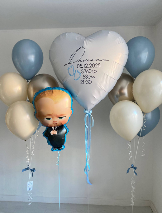 Воздушные гелиевые шары выписка Босс Молокосос №4443