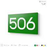 Номер на дверь 506, табличка на дверь для офиса, квартиры, кабинета, аудитории, склада, зеленая 120х70 мм, Айдентика Технолоджи