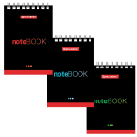 Блокнот малый формат А7, 75х105мм, 40л, гребень, картон, клетка "Черный стиль" (BRAUBERG)