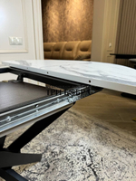 Стол круглый раздвижной "Лофт", итальянский мрамор