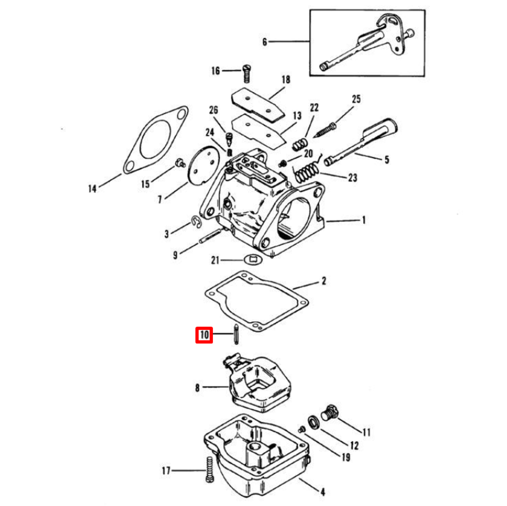 Игла поплавковой камеры карбюратора Mercury 30-115 (1395-9595) (Omax)