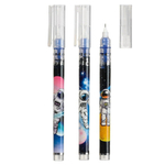 Набор синих ручек роллеров, 6 шт, Jiandan, детские гелевые ручки синего цвета с наконечником 0.5 мм, капиллярная одноразовая пластиковая, неавтоматическая с рисунком "Космонавт"