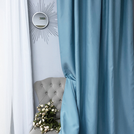 Шторы блэкаут 75% "Бристоль" бирюзовый. 150 х 270 см. В упаковке - 1 шт. 100201