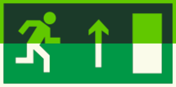 Е 11 "Направление к эвакуационному выходу прямо (правосторонний) "