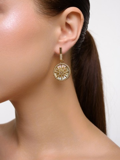 Серьги "Sun white pearl" Gold
