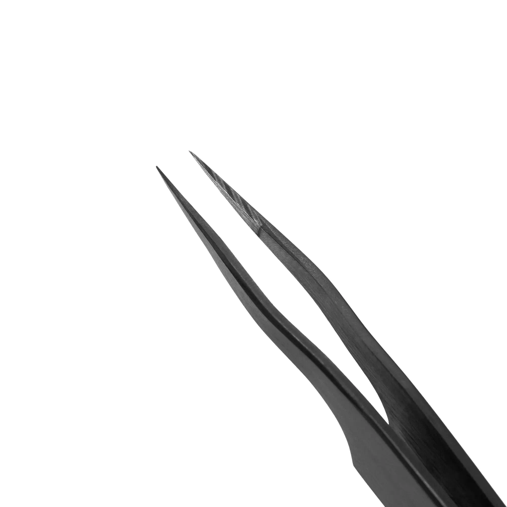 Пинцет прямой с изгибом Lovely NanoFiber (Grace Elegante Black)