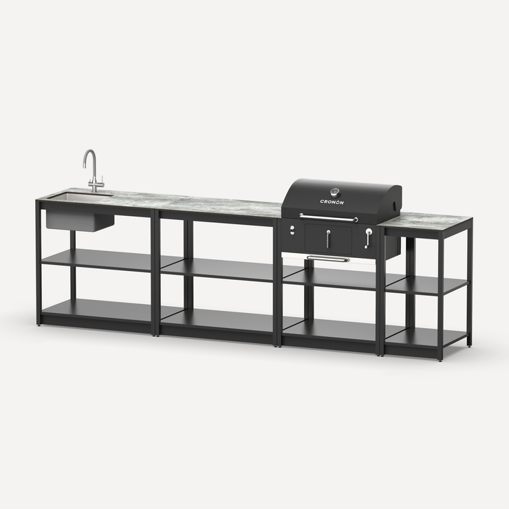 Мангальный комплекс Lounge M-110SB, 3 м, черный/серый каспий
