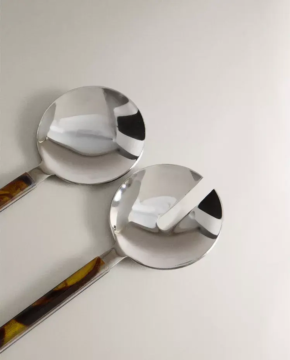 ZARA HOME НАБОР СТОЛОВЫХ ПРИБОРОВ ДЛЯ САЛАТА, КОРИЧНЕВЫЙ