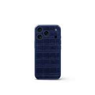 Чехол для iPhone на магните - Натуральная кожа - Тёмно-синий