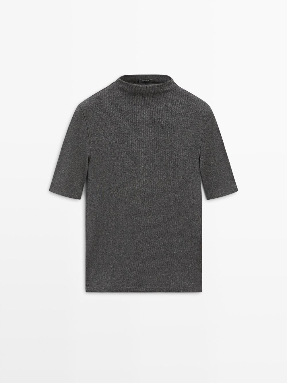 Massimo Dutti Хлопковая футболка с коротким рукавом, серый