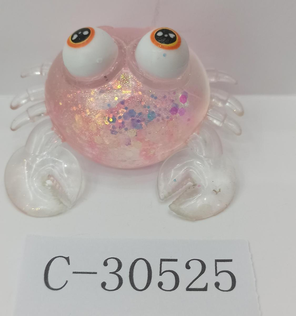 Мякиш Краб сахар с блестками 10 см, 3 цвета микс, с-30525