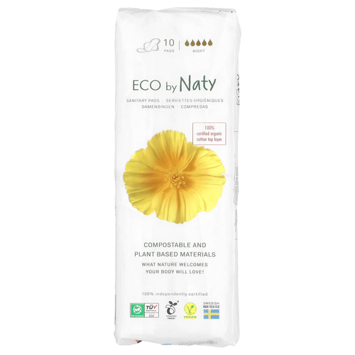 Naty, ночные салфетки, 10 шт.