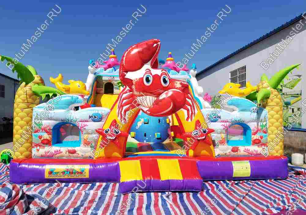 Коммерческий надувной батут "На морском дне" 12х7х6,5 м из двух модулей