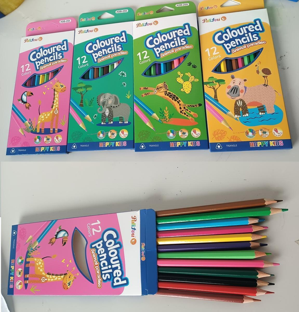 Карандаши 12цв. "Животные Афррики" коробка с подвесом