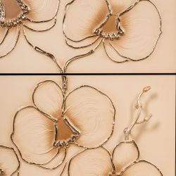 Комод Орхидея Симпл с 4 ящиками Айвори Мраморное золото