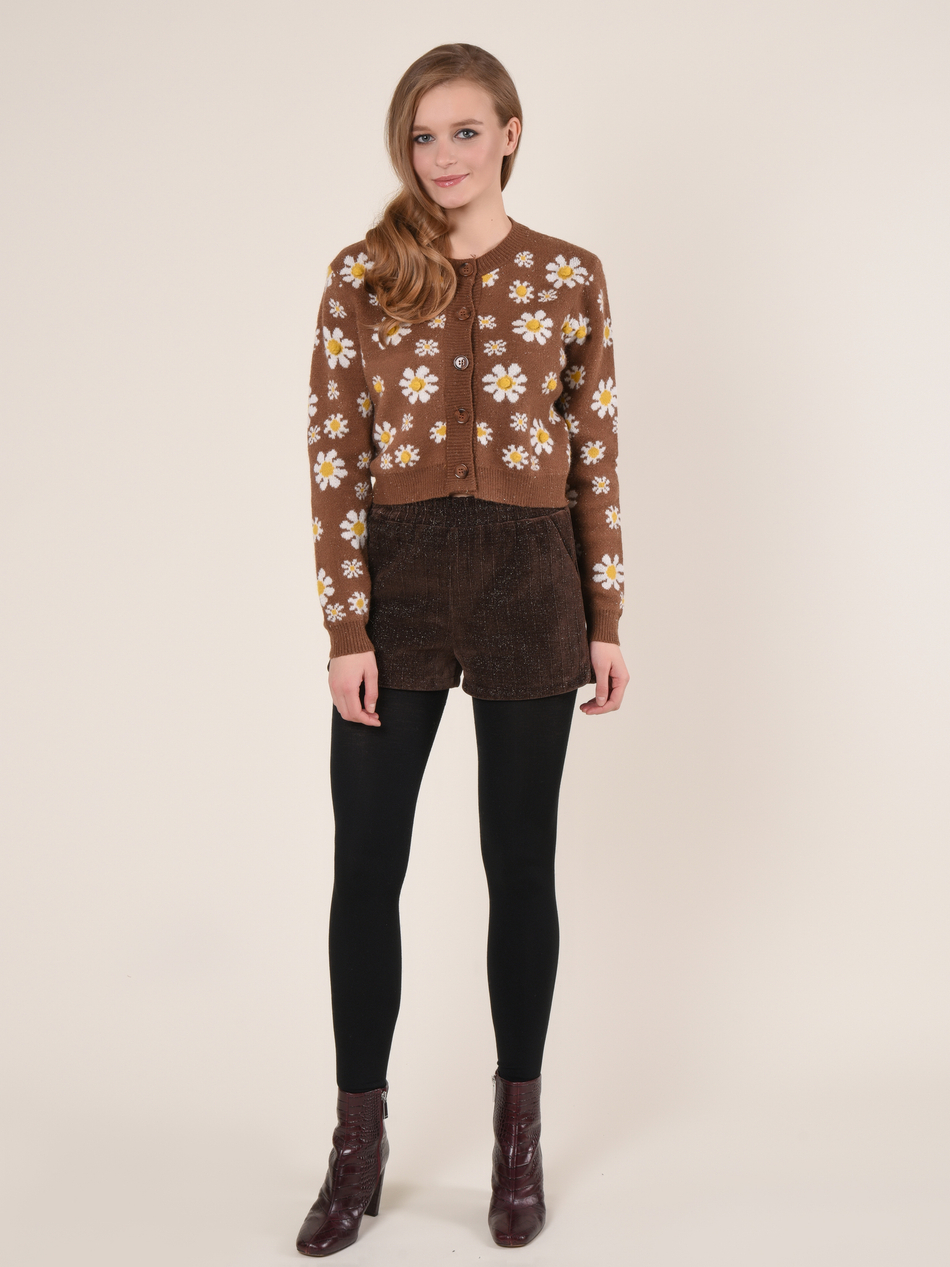 Кардиган женский с объемными ромашками