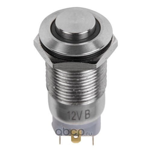 Выключатель-кнопка 12V 2А (4с) d-12 ON-OFF-фиксиров. антивандальный (REXANT)